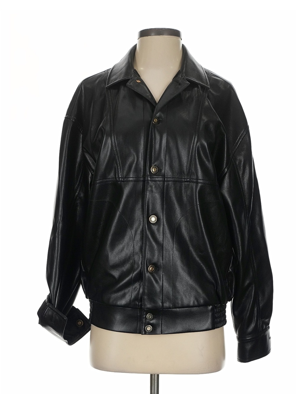 Favorite Daughter the Beacon Black Faux Leather Bomber Jacket